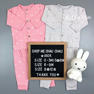 Bộ dài tay nous velours mới hồng ghi