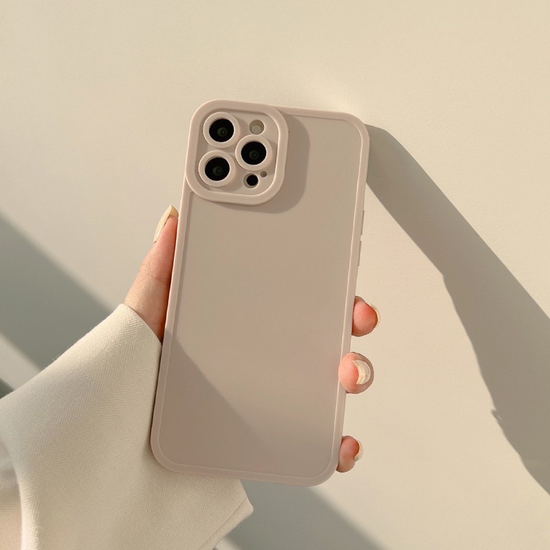 Ốp lưng iphone trơn màu kem đậm nhạt dày dặn 6/6plus/6s/6splus/7/7plus/8/8plus/x/xr/xs/11/12/13/pro/max/plus