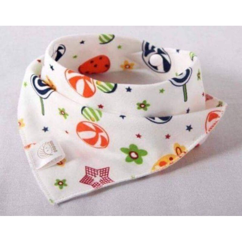 set 10 chiếc yếm cotton 2 cúc bấm giữ ấm cổ, ngực cho bé