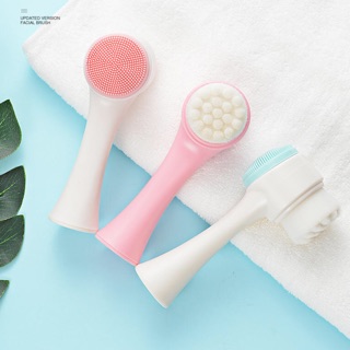 Cọ bàn chải rửa massage mặt 2 đầu silicon 3D chính hãng