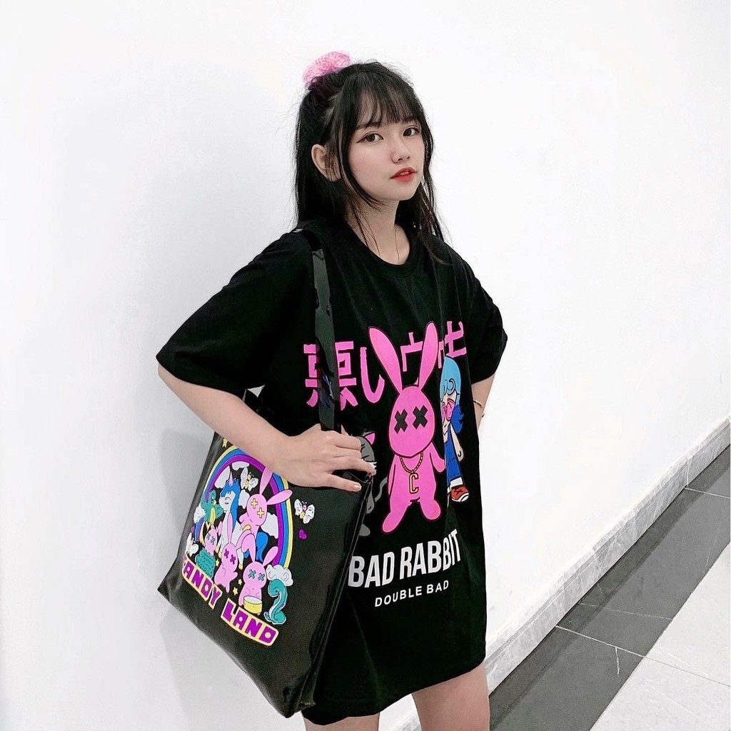 Áo Thun Tay Lỡ BAD RABBIT Double Bad Unisex/FREESHIP/Nam nữ unisex