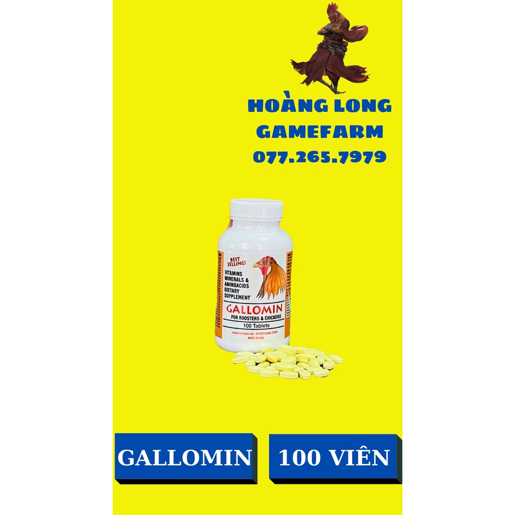 GALLOMIN chiết lẻ 10 viên  tăng cơ, nở khung xương Khoáng Chất