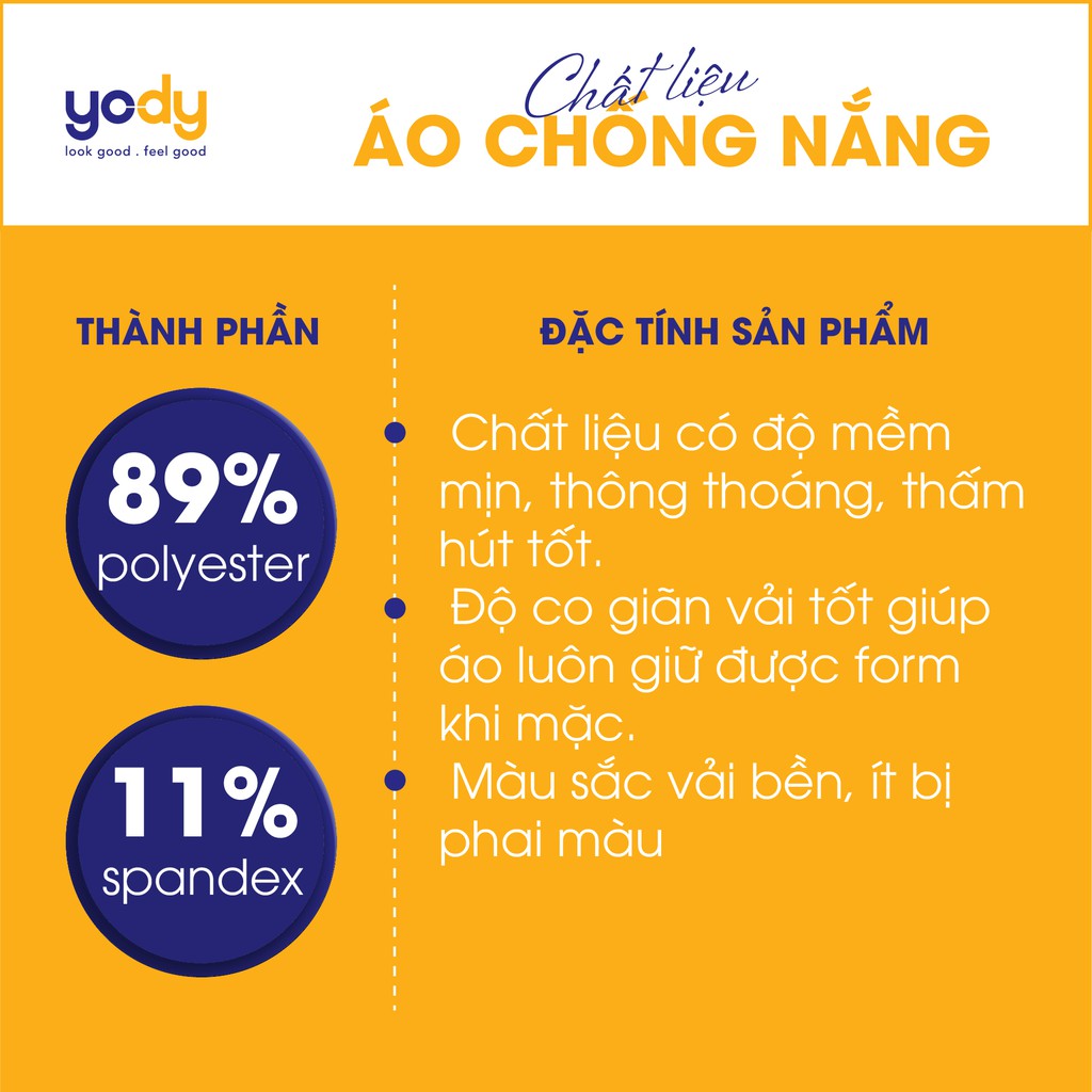 Áo chống nắng nữ YODY chất liệu cotton điều hòa, cản tia UV thoáng mát mềm mại ACN5010