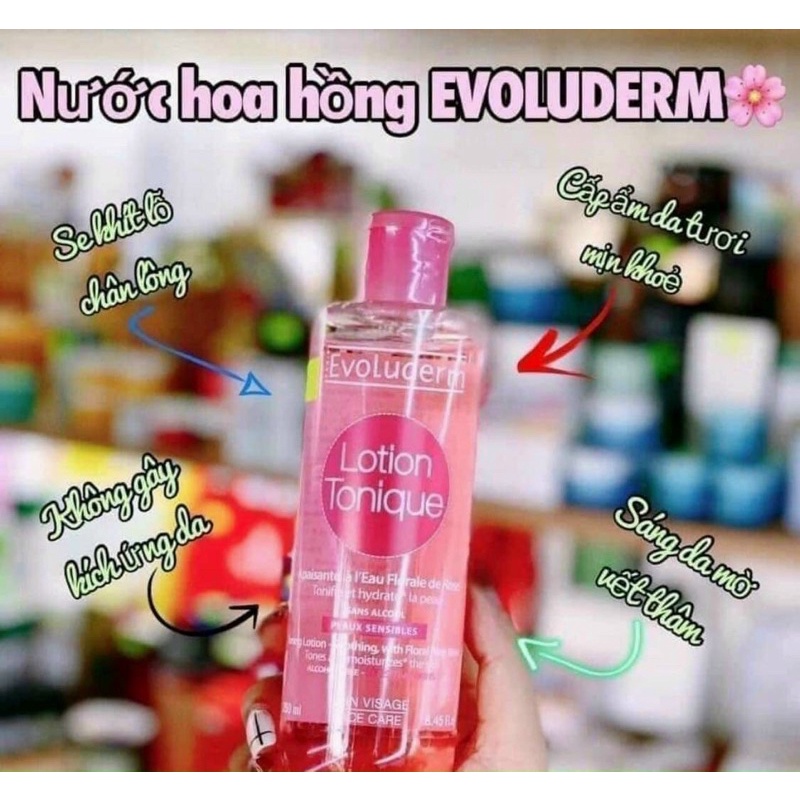 NƯỚC HOA HỒNG TẨY TRANG EVOLUDERM 250ml