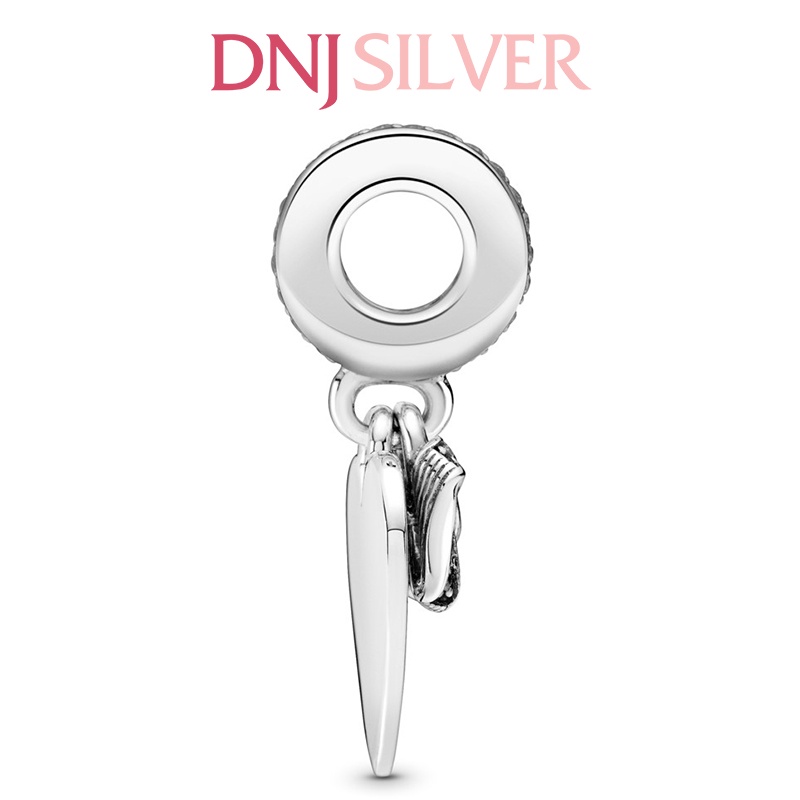 [Hàng cao cấp] Charm bạc 925 cao cấp, hàng chuẩn bạc - Charm Bow &amp; Love Heart thích hợp để mix vòng tay charm - DN003