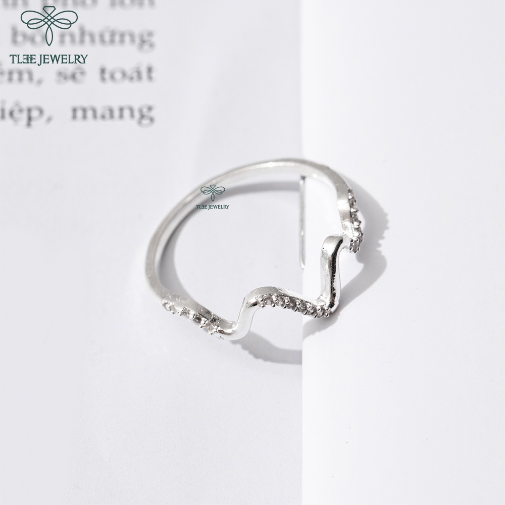 Nhẫn bạc nữ TLEE sóng nhịp tim đính đá sang trọng TleeJewelry A0189