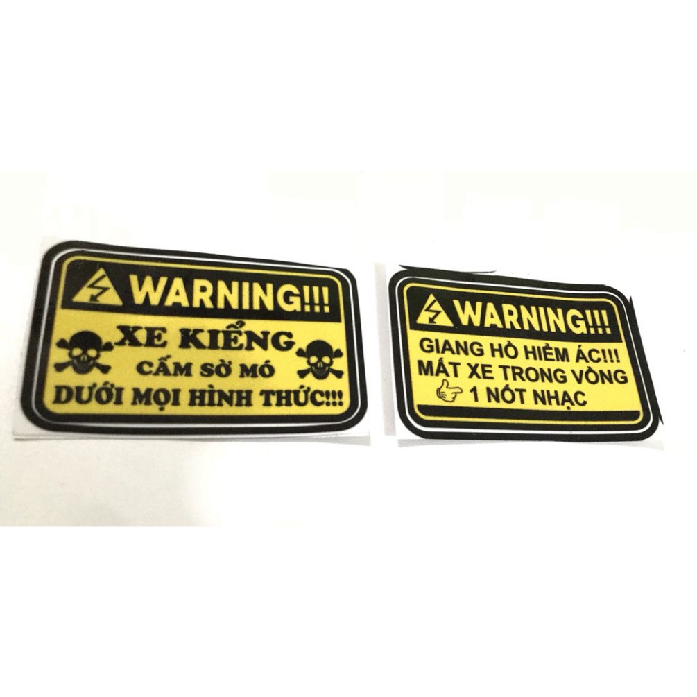 Tem cảnh báo dán xe máy (loại 3 lớp chống nước) dán cho mọi loại xe