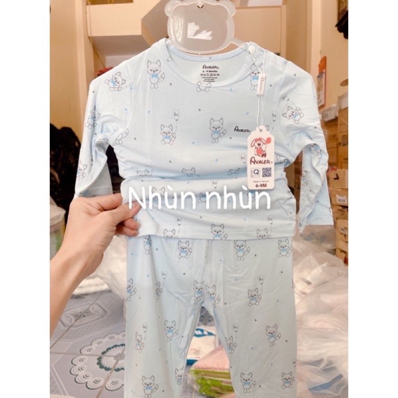 {Nhùn nhùn}Bộ Avaler sợi tre cải tiến mẫu mới cài vai dài tay size 6-9m đến 3-4y(clip ảnh thật)