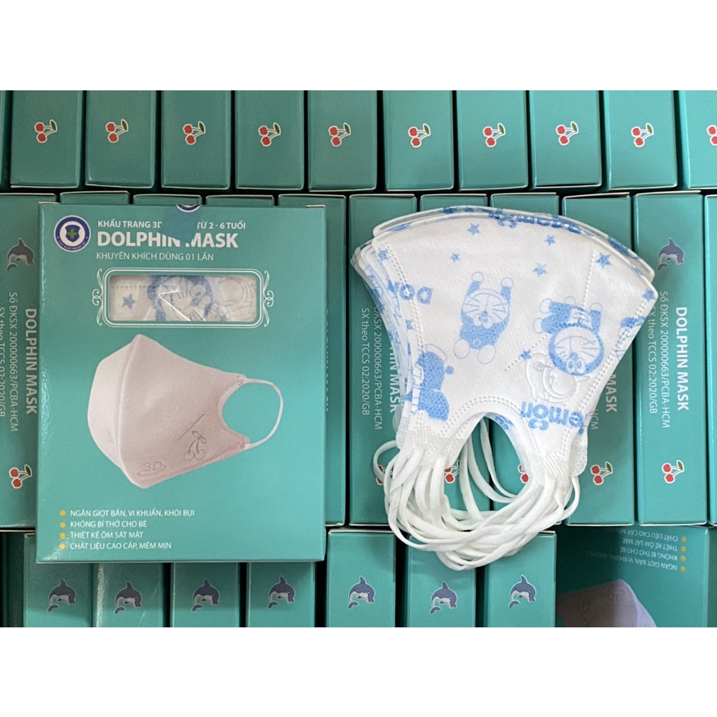 Khẩu trang 3D em bé Dolphin 2 - 6 tuổi