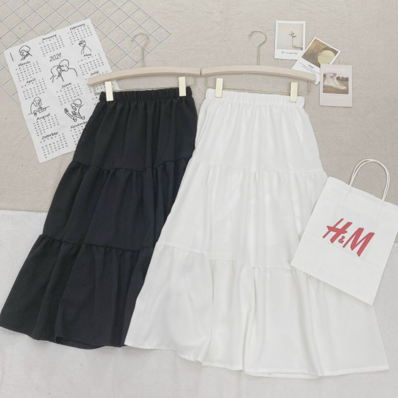 Chân váy dài xếp ly 3 tầng Ulzzang (hàng QCCC) - Chân váy dài dáng One boutique | BigBuy360 - bigbuy360.vn
