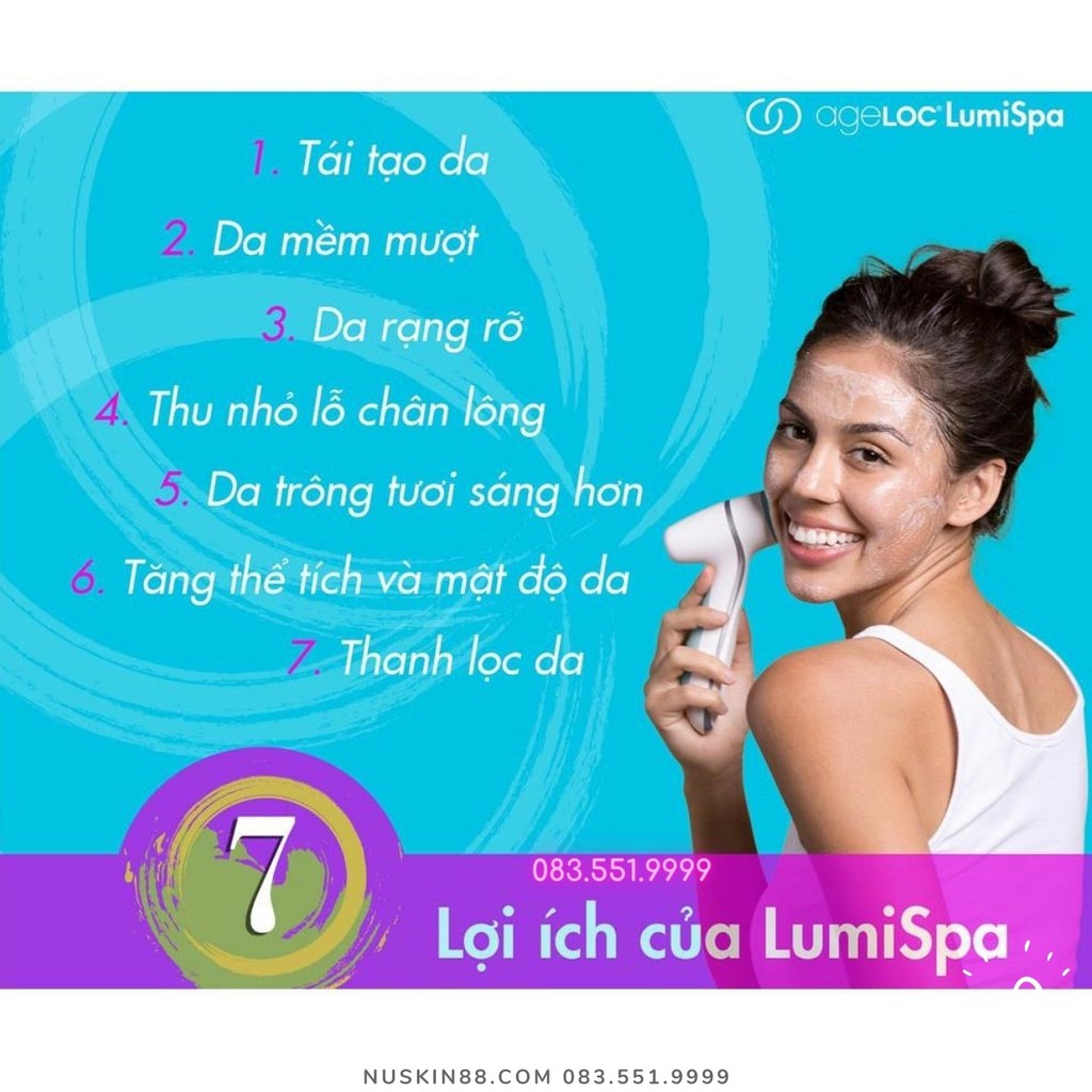 (Hàng Công ty- Có Bảo Hành) Máy Rửa Mặt LumiSpa Nuskin + Sữa rửa mặt BẢO HÀNH 2 NĂM