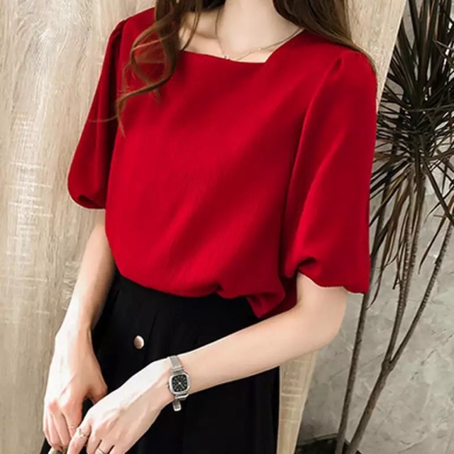 Áo cổ vuông tay bồng xinh đẹp | BigBuy360 - bigbuy360.vn