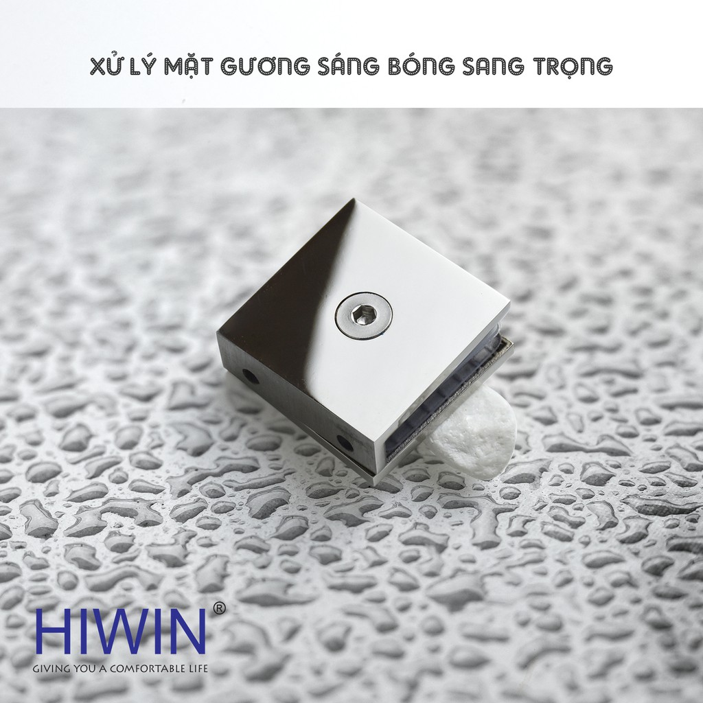 Kẹp kính 0 độ kính tường cạnh vuông mặt gương inox 304 cao cấp Hiwin FC-2030