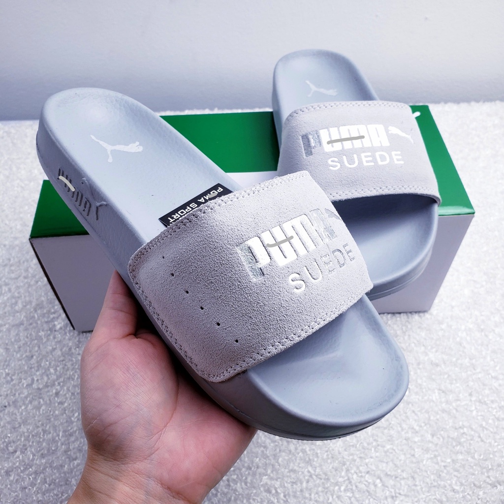 Dép da lộn chữ dập nổi êm chân