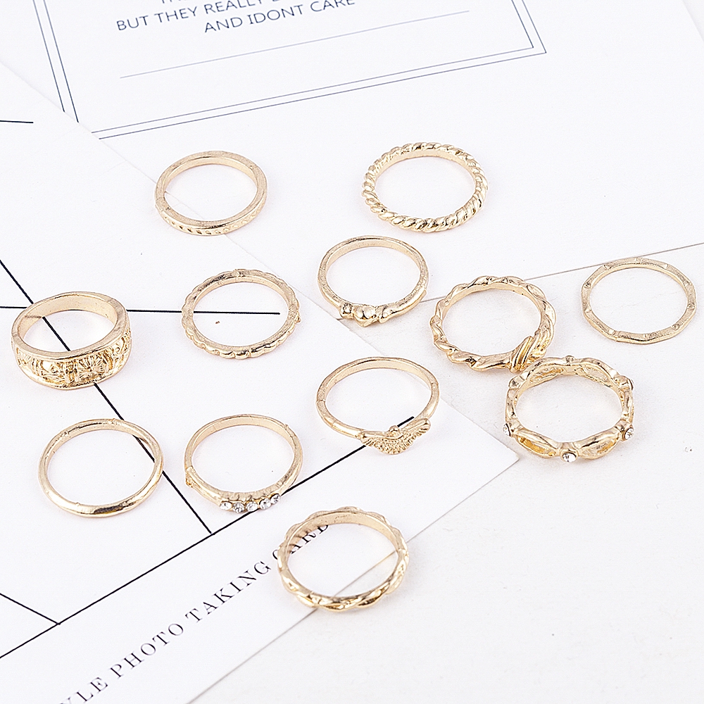 Set 12 Nhẫn Đeo Khớp Ngón Tay Phong Cách Vintage Cho Nữ