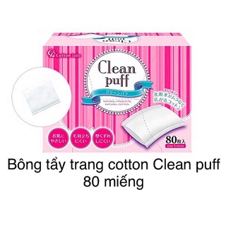 Bông tẩy trang cotton Clean Puff Nhật Bản 80 miếng
