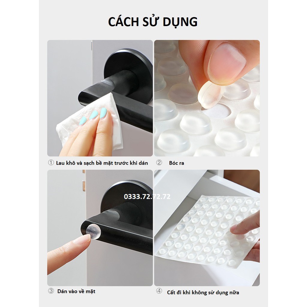 Set 10 Miếng Nút Đệm Silicone Dán Chống Va Đập, Giảm Chấn Cho Cánh Cửa Tủ, Bọc chân ghế tránh trầy nền