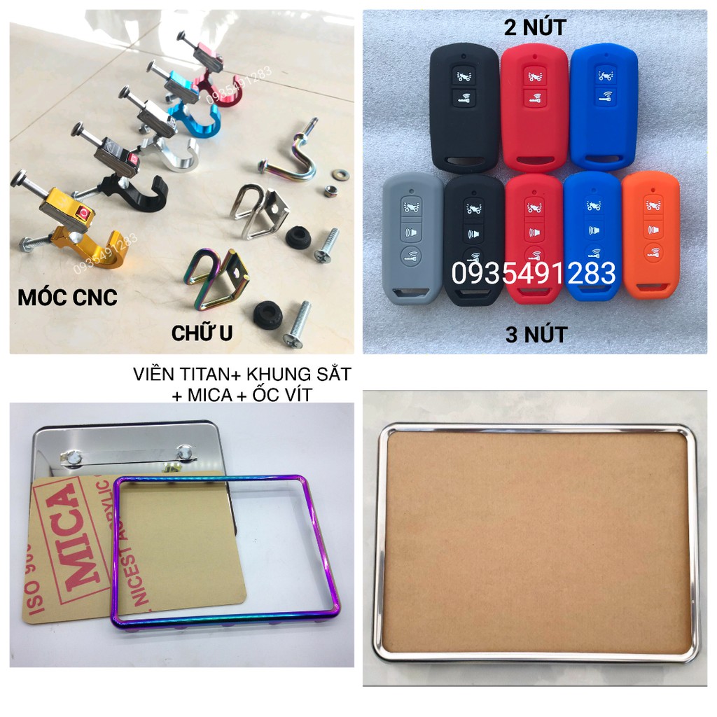Móc Treo Đồ Titan Inox, Bọc Khóa Smartkey,Pin Smartkey, Bọc Chân Chống
