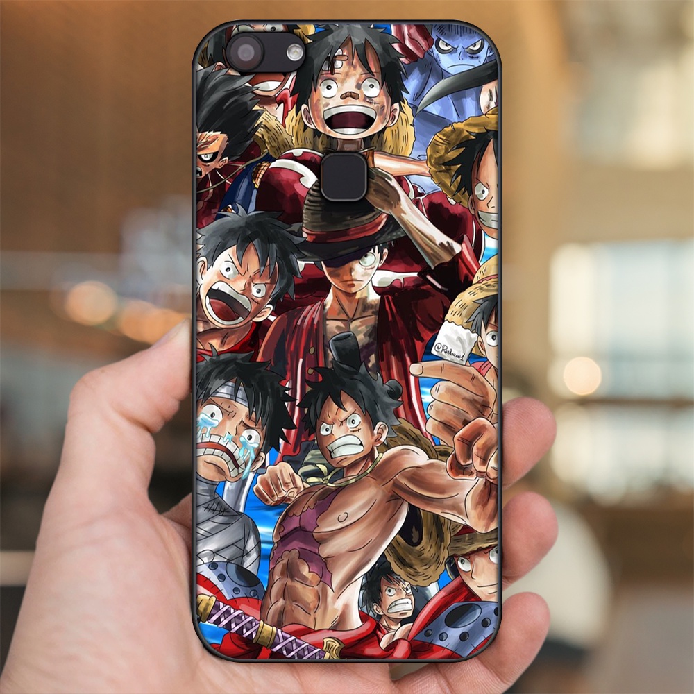 Ốp lưng Vivo V7, V7 Plus viền đen in hình Luffy One Piece