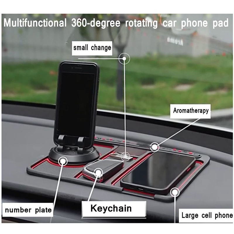 Giá Đỡ Điện Thoại 4 Trong 1 Xoay 360 Độ Chống Trượt Tiện Dụng Cho Xe Hơi