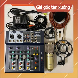 Combo Míc THU ÂM Livestream karaoke Mic BM900 MIXER YAMAHA F4 USB Bluetooth chính hãng