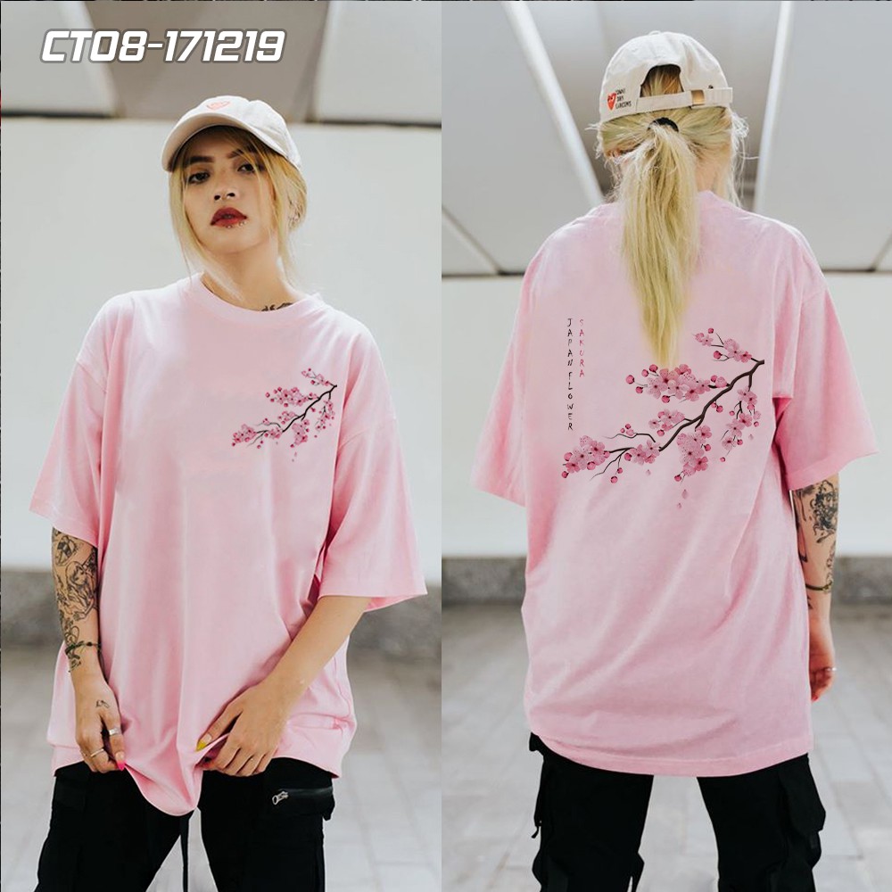 Áo Thun Hoa Anh Đào Nhật Bản Sakura Chữ Nhật CT08-171219