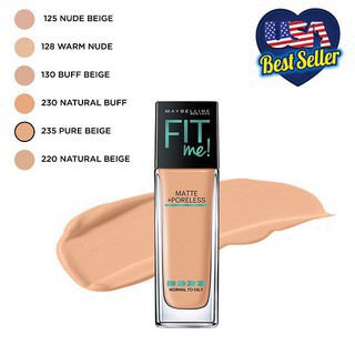 [Chính hãng]KEM NỀN MỊN LÌ 3 Màu FIT ME MAYBELLINE 125 NUDE BEIGE 30ML