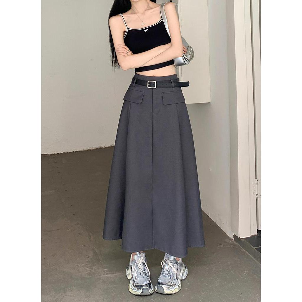 Chân Váy Chữ a Lưng Cao Dáng Dài Kèm Thắt Lưng Phong Cách Thời Trang Mùa Hè Hàng Mới 65112
