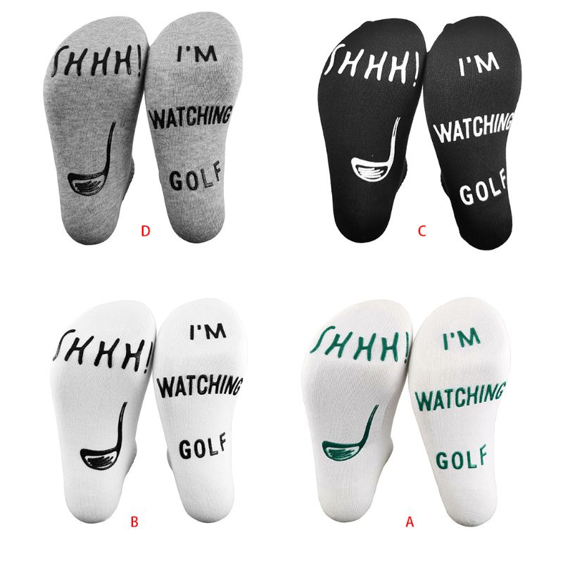 Xiangbao Giày Đánh Golf Cotton Đế Cao Su Màu Tương Phản Vui Nhộn Mới Lạ ks Shhh I Am Watching Golf Cho Nam Và Nữ