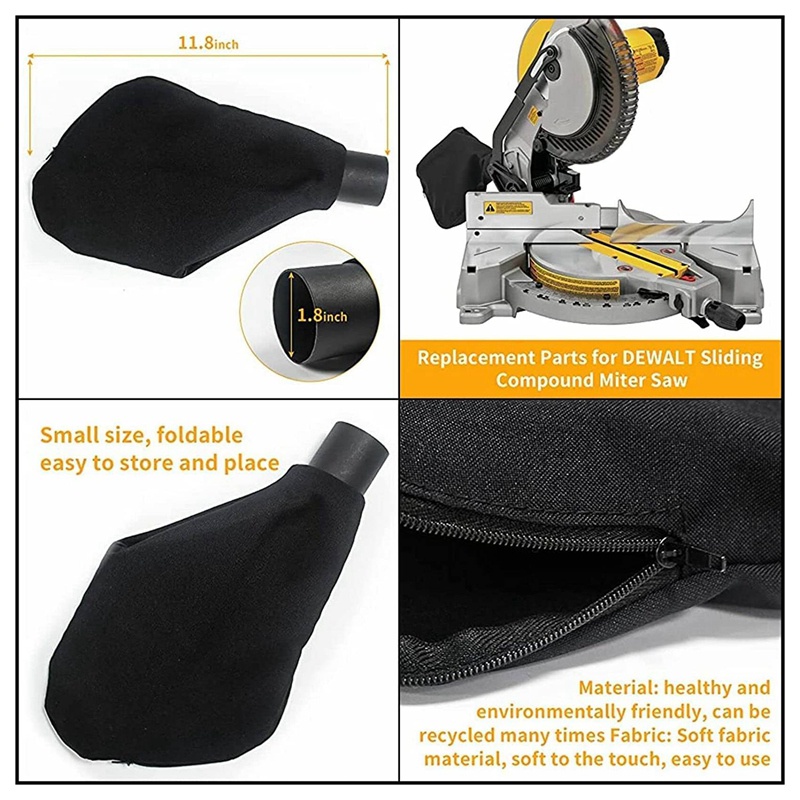 Túi Đựng Bụi Cưa Miter N126162 Bộ Phận Dành Cho Dewalt DCS361B DCS361M1 DW713 DW713-AR DW715 DW716 DW716XPS DWS782 Dws7
