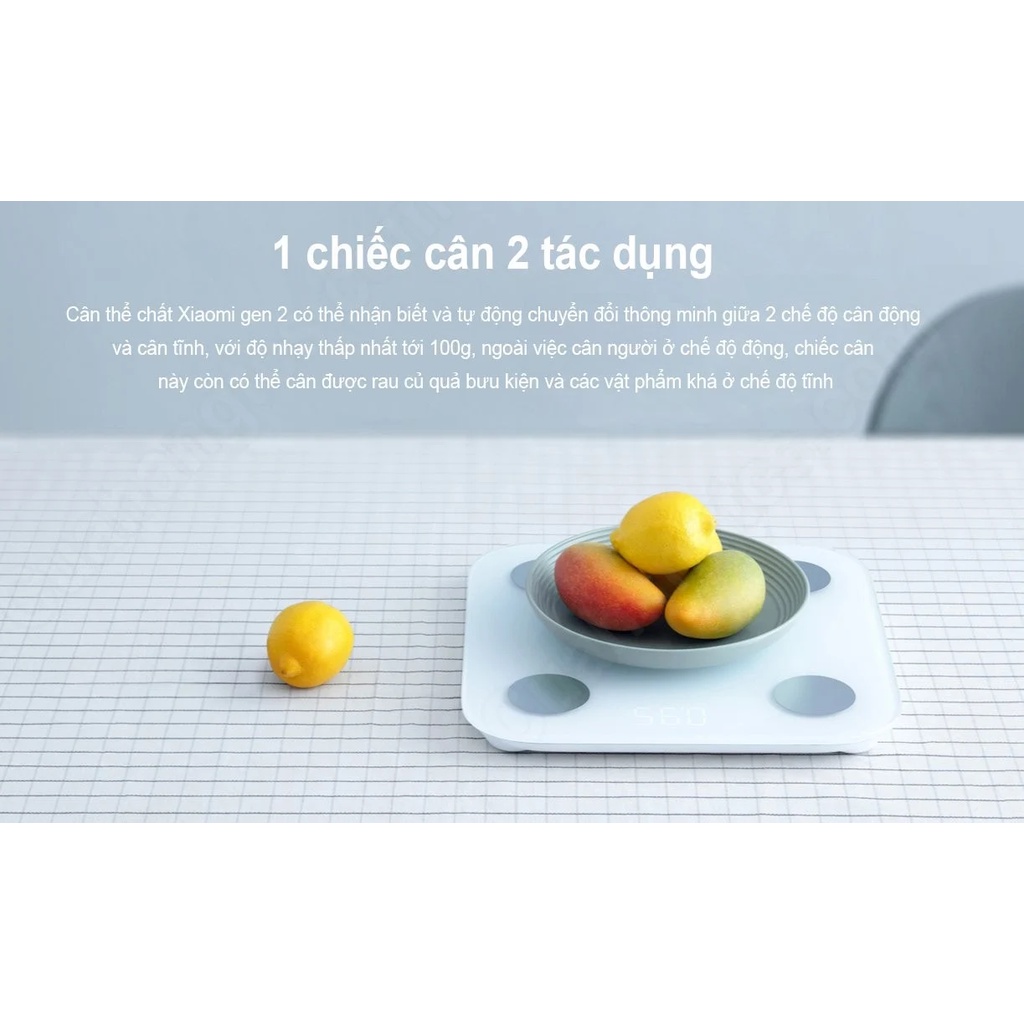 Cân sức khỏe thông minh gen2 Body Fat Scale 2 App Zepp Life đo 13 chỉ số cơ thể BH6