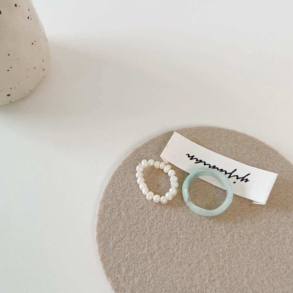 Bộ 2 Nhẫn Acrylic Trong Suốt Màu Kẹo Phong Cách Hàn Quốc Thời Trang