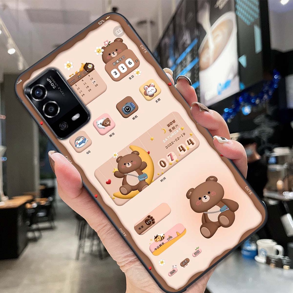Ốp lưng điện thoại oppo a55 4g / a55 5g in hình gấu humberger chi bi vô cùng đáng yêu