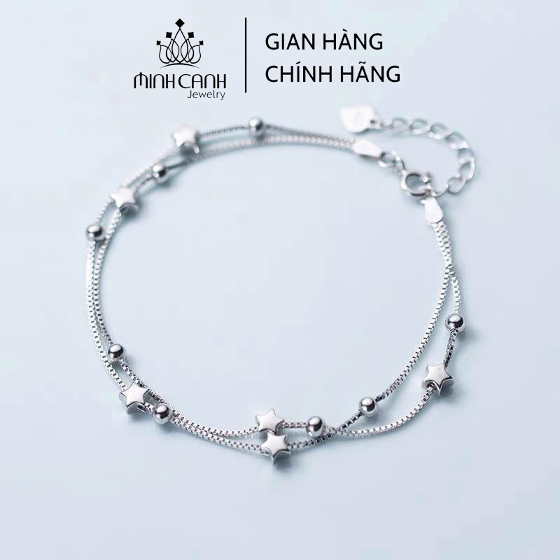 Lắc Tay Bạc Ngôi Sao May Mắn Kiểu Dây Đôi - Minh Canh Jewelry