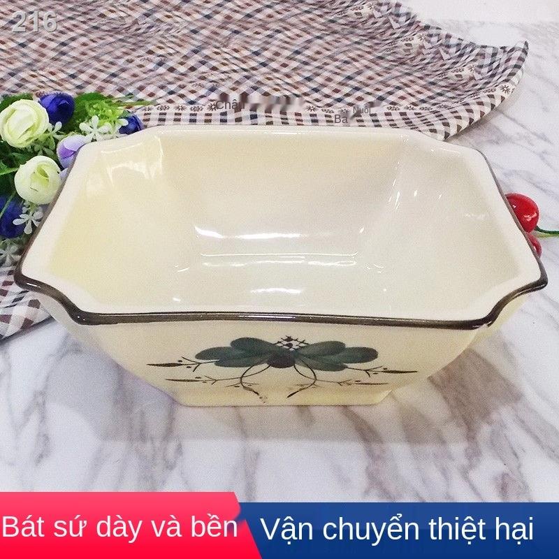 【HOT】Tô lớn bằng sứ dày kiểu Trung Quốc thực phẩm phong cách bát vuông phở thương mại bộ đồ ăn nhà hàng cá nhân đẹp