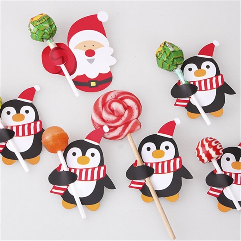 Set 50 Túi Giấy Đựng Kẹo Mút Họa Tiết Hoạt Hình Dễ Thương