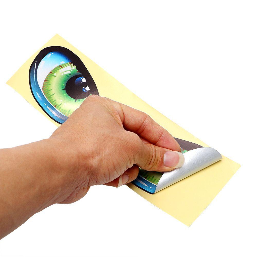 FENDER 1 Cặp Miếng Dán Trang Trí Xe Hơi Hình Mắt Mèo 3D Dễ Thương