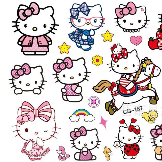 Hình xăm dán tạm thời chống thấm nước lâu trôi hình Hello Kitty đáng yêu