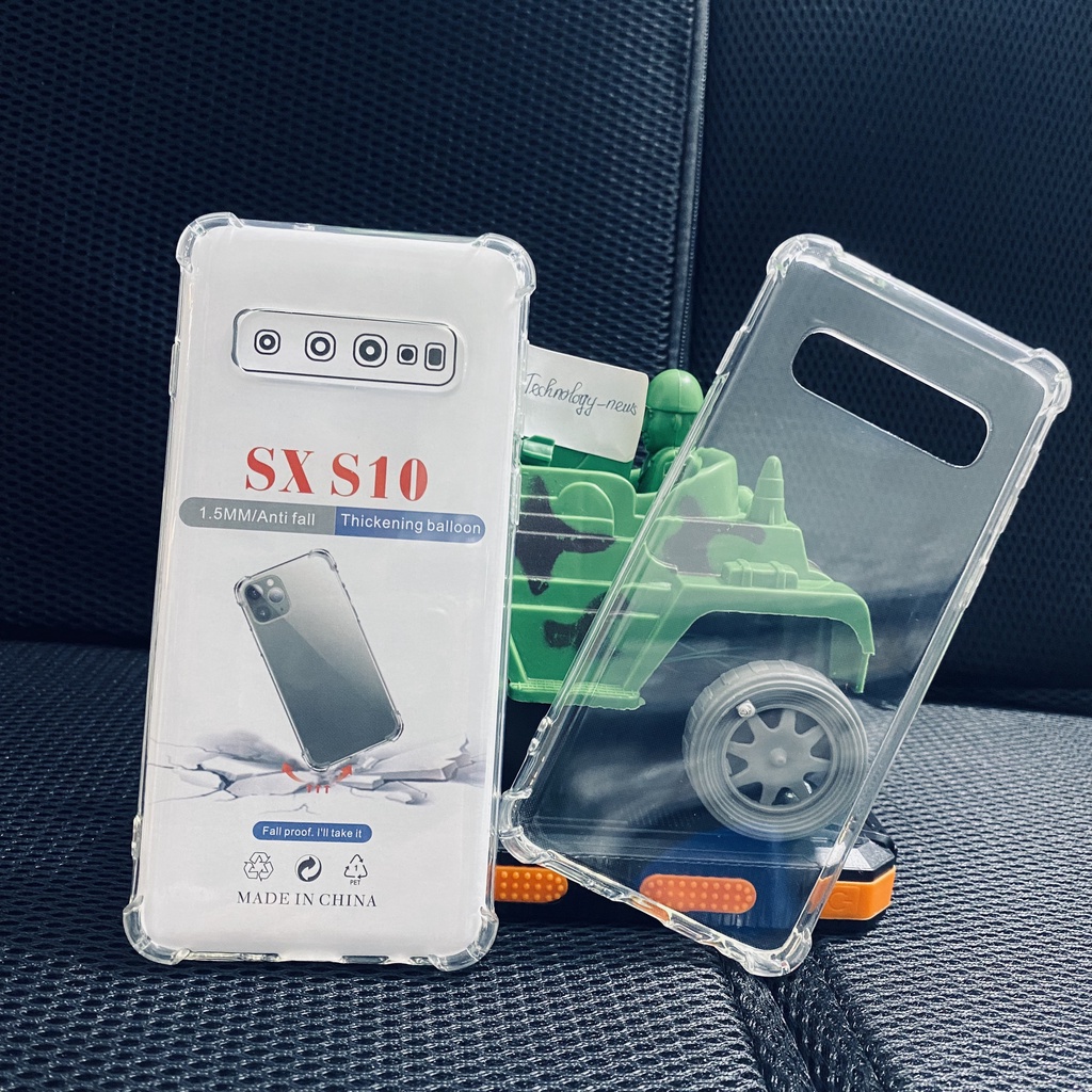 Ốp lưng chống sốc Samsung Galaxy S10 loại dày cao cấp trong suốt bo 4 góc chống va đập