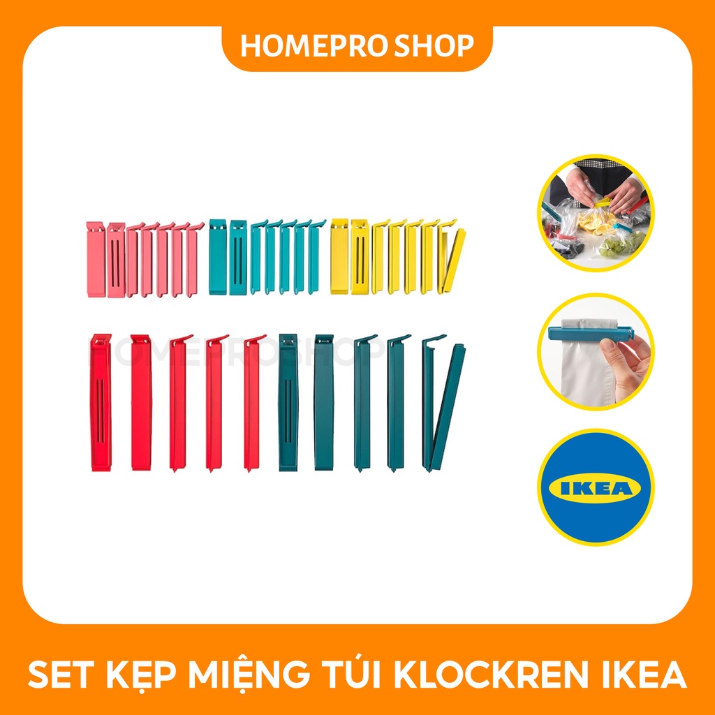 Kẹp miệng túi bảo quản thực phẩm BEVARA IKEA chính hãng - Set 30 Chiếc