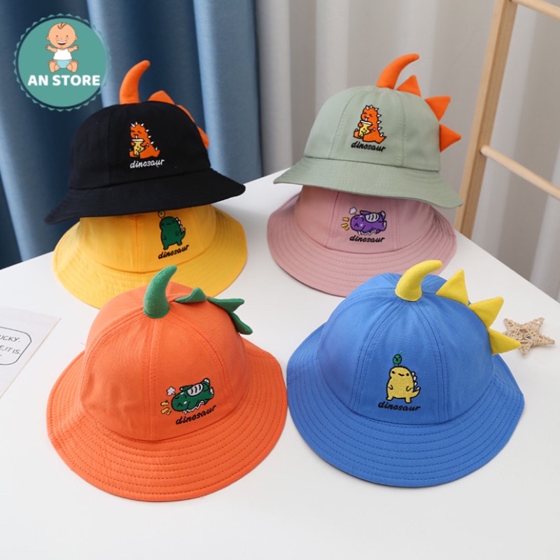Mũ vành tròn, mũ Bucket cho bé Đuôi Khủng Long dễ thương phong cách Hàn Quốc