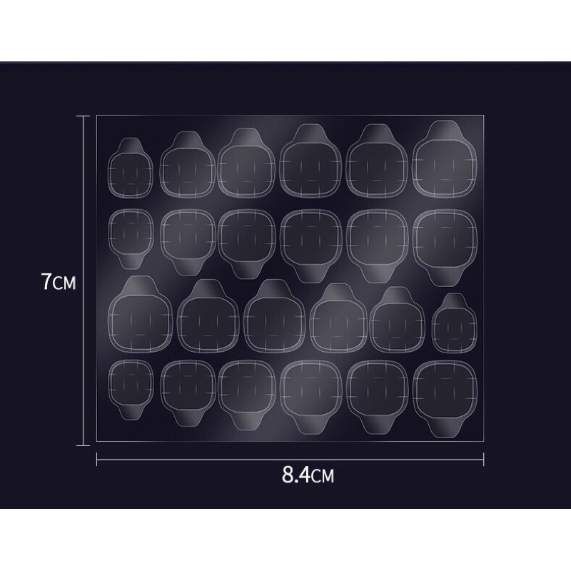 KEO DÁN MÓNG TAY SILICON ĐỂ DÁN MÓNG TAY GIẢ ( 1 TẤM 24 MIẾNG)