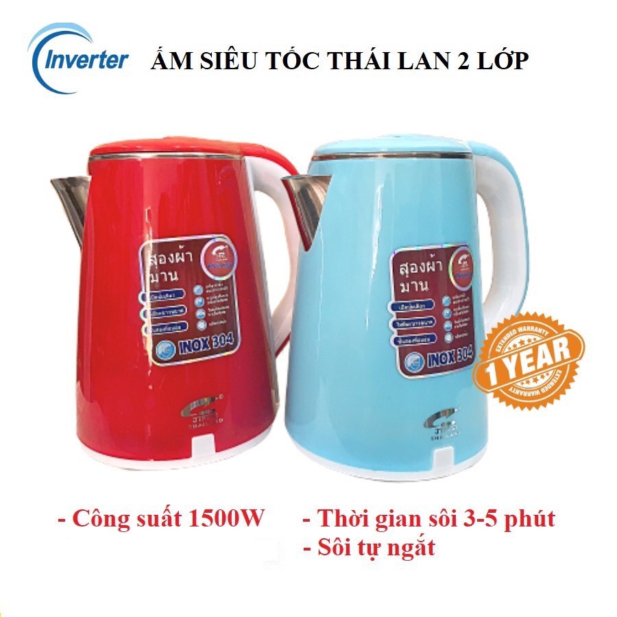 Ấm Siêu Tốc Ziplai Thái Lan 2 Lớp 2.5 Lít Công Nghệ Inverter