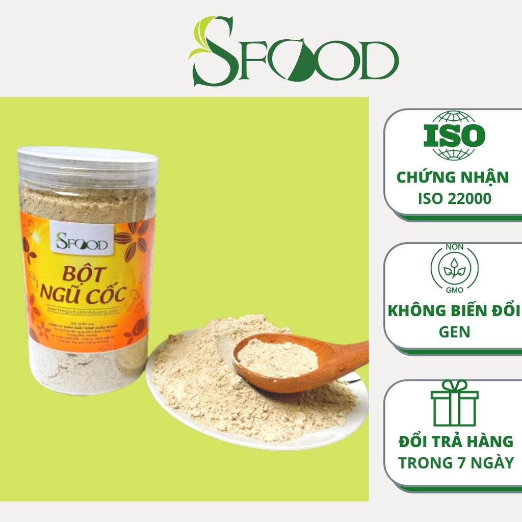 Bột ngũ cốc 13 loại hạt SFOOD lọ 500gram, bột ngũ cốc dinh dưỡng