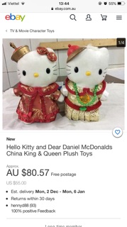 Set cặp đôi gấu bông Hello Kitty & Dear Daniel đám cưới các nước