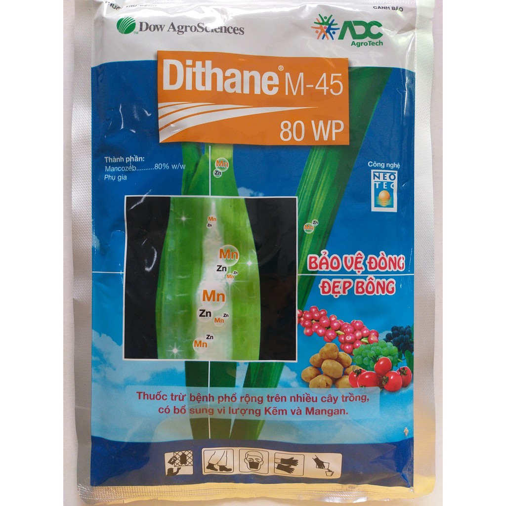 Thuốc trừ bệnh cây trồng phổ rộng Dithane M-45 - 80WP - 250gr