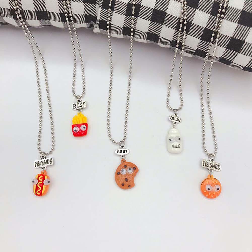 AROMA Vòng Cổ Chuỗi Hạt Kim Loại Mặt Bánh Quy Sữa Hamburger Bánh Hot Dog Quà Tặng Cho Nam