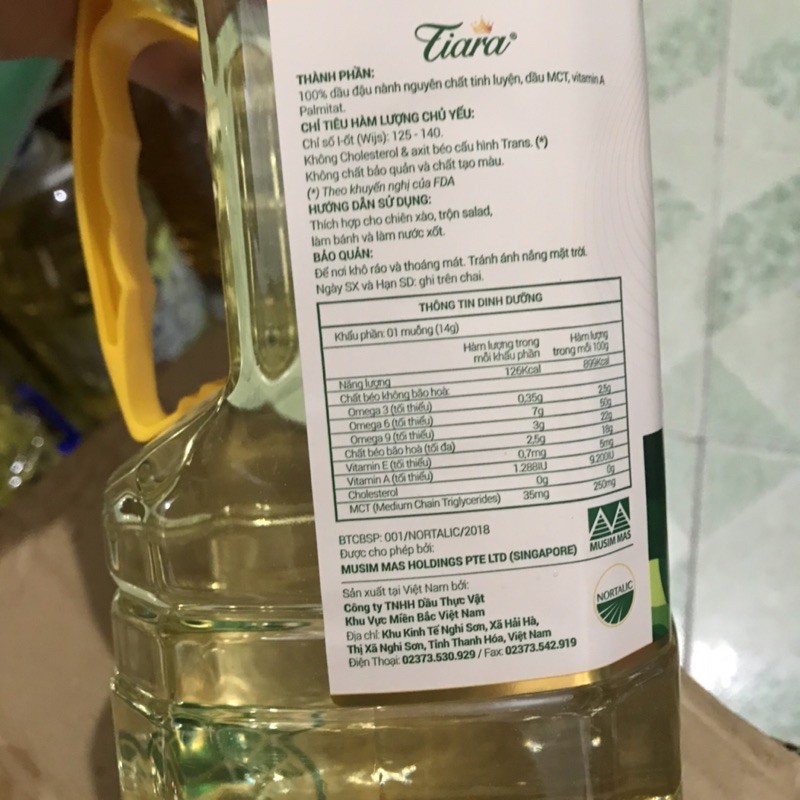 Dầu Đậu Nành Tiara 1L