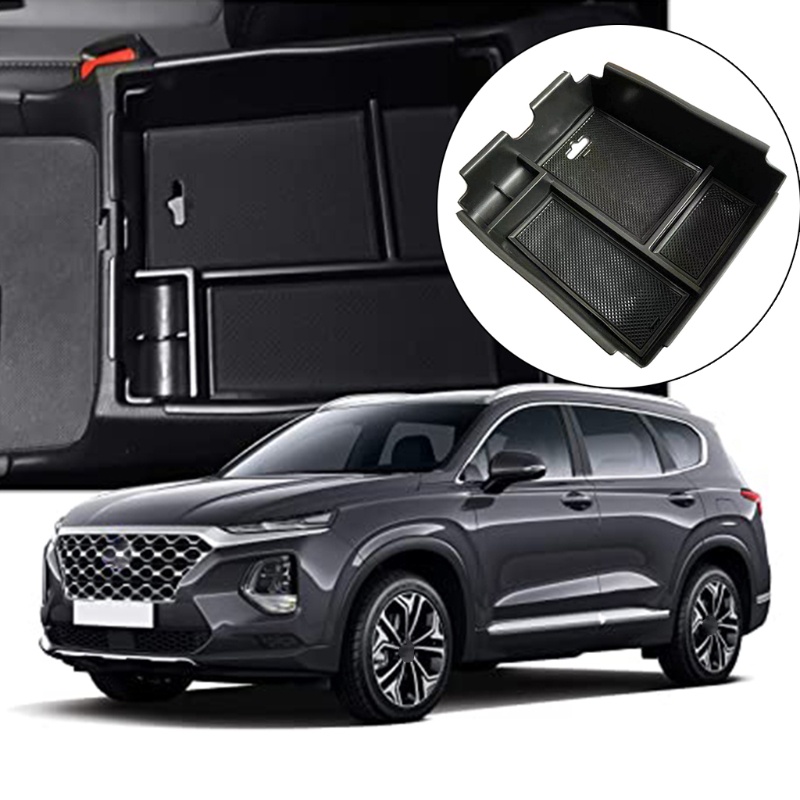 Khay Đựng Vật Dụng Màu Đen Cho Santa Fe 19-20