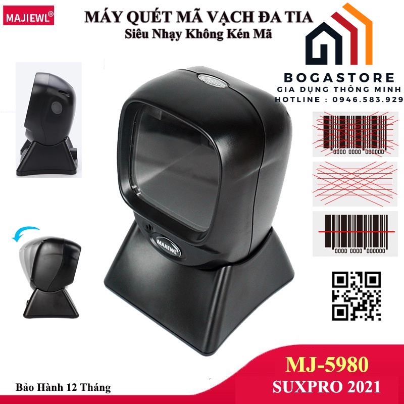 Máy bắn mã vạch QR, Đầu Đọc Mã Vạch Đa Tia MAJIEWL Để Bàn Máy Quét Mã Tự Động Nhanh , Chính Xác - BH UY TÍN TOÀN QUỐC